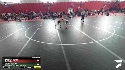 67 lbs Champ. Round 1 - Gionni Zapf, Alber Athletics Wrestling Club vs Tayden Routh, Wisconsin