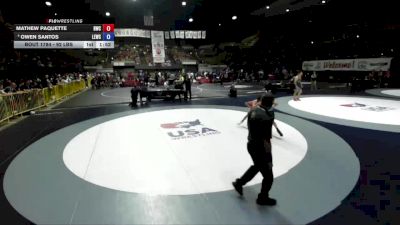 92 lbs Champ. Round 1 - Mathew Paquette, Redwood Wrestling Club vs Owen Santos, Livermore Elite Wrestling Club