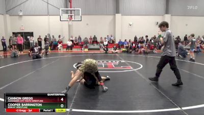 85 lbs Quarterfinal - Cannon Gregg, Alexander City Youth Wrestling vs Cooper Barrington, Bobcat Wrestling