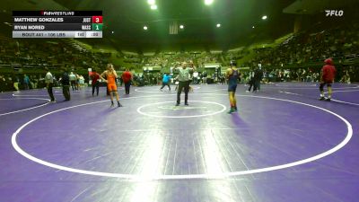 106 lbs Consi Of 16 #2 - Matthew Gonzales, Justin Garza vs Ryan Nored, Wasco