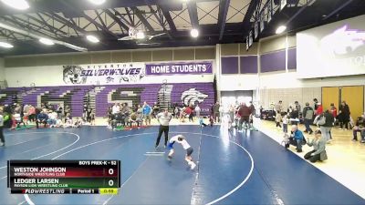 52 lbs Cons. Semi - Weston Johnson, Northside Wrestling Club vs Ledger Larsen, Payson Lion Wrestling Club