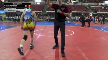 123 lbs Cons. Round 4 - Joseph Cronk, Mountain Man vs Gage Reynolds, Snake River Youth Wrestling Cl