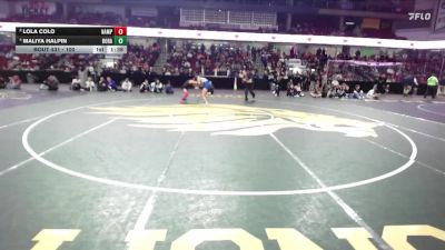 100 lbs 1st Place Match - Maliya Halpin, Borah vs Lola Colo, Nampa