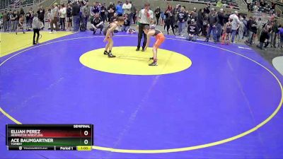 77 lbs Semifinal - Elijah Perez, Hermiston Wrestling vs Ace Baumgartner, Tombey