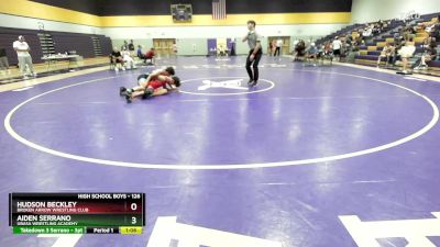 126 lbs Cons. Round 4 - Aiden Serrano, Ubasa Wrestling Academy vs Hudson Beckley, Broken Arrow Wrestling Club