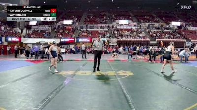 G - 130 lbs Champ. Round 2 - Taylor Dorvall, Whitefish Girls vs Aly Dinardi, Custer Co. (Miles City) Girls