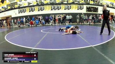 106 lbs Champ. Round 1 - Sam Ward, Columbia City Wrestling Club vs Xander James, Franklin Central Wrestling Club