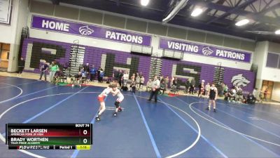 80 lbs Quarterfinal - Beckett Larsen, American Fork Jr High vs Brady Worthen, Team Pride Academy