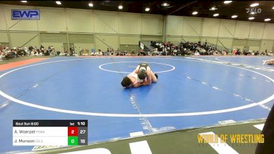 96 lbs Semifinal - AJ Woerpel, POWA 12U vs Jerricho Munson, Northern Colorado 14U