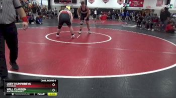 285 lbs Cons. Round 1 - Joey Humphreys, Mackinaw vs Will Clausen, Benton Community
