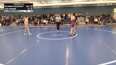 126-138 lbs Cons. Round 2 - Dylanger Schledewitz, SEM Mustangs Wrestling Club vs Alex Vasquez, Kearney Matcats