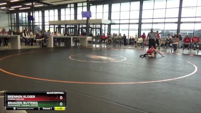 J-2 lbs Quarterfinal - Brennen Kloser, Marion Wolves vs Branzen Butteris, Mcdominate Training Center