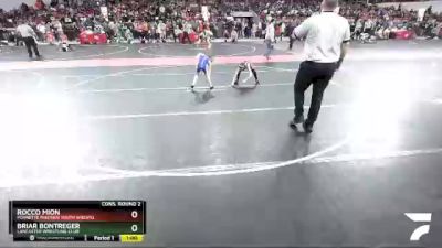 60 lbs Cons. Round 2 - Briar Bontreger, Lancaster Wrestling Club vs Rocco Mion, Poynette Panther Youth Wrestli
