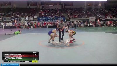 D 2 113 lbs Cons. Round 4 - Ayden Broussard, Rayne vs Brady Bourgeois, NO Military / Maritime Academy