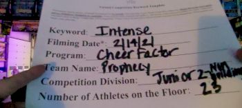 Cheer Factor - PROPHECY [L2 Junior Non Building] 2021 Coastal at the Capitol Virtual National Championship