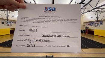 Canyon Lake Middle School [Junior High - Band Chant - Cheer] 2023 USA Virtual Spirit Regional II