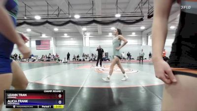 123 lbs Champ. Round 2 - Alicia Frank, Providence vs Leann Tran, Lourdes