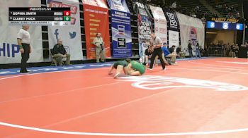 135 Class 1 lbs Cons. Round 2 - Clarey Huck, DeSoto vs Sophia Smith, Mid-Buchanan