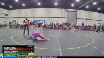 130 lbs Round 3 (4 Team) - Tyler Cowell, Port City Pirates vs Joshua Kubinak, Knockout Warcats