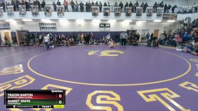 84 lbs Semifinal - Tracen Barton, Riverton Middle School vs Garret White, Thermopolis