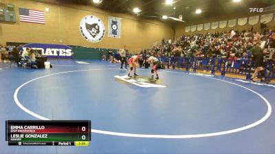 155 lbs Semifinal - Emma Carrillo, East Bakersfield vs Leslie Gonzalez, Sanger