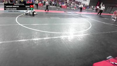 90 lbs Cons. Round 2 - Liam Allison, West Bend Wildcats vs Arthur Harcus, RT Elite / Belmont-Plattville Youth Wrestling