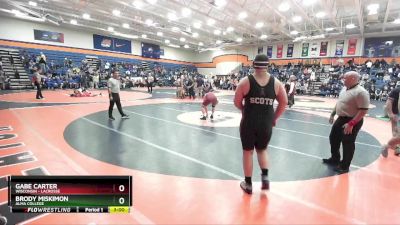 285 lbs Champ. Round 1 - Brody Miskimon, Alma College vs Gabe Carter, Wisconsin - Lacrosse