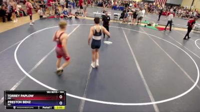 144 lbs Champ. Round 2 - Torrey Paplow, MN vs Preston Benz, ND