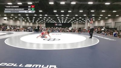 96 lbs Quarters - Kash Clementi, Gladiators Academy Wrestling vs Brookson Marksbury, Michigan Premier WC
