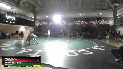 215 lbs 1st Place Match - Travin Shahbaz, Granite Hills vs Arzel Tapia, San Pasqual