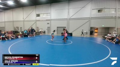 180 lbs Placement Matches (8 Team) - Nichya Pemberton, South Carolina vs Halle Spears, Michigan Red