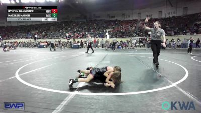 52 lbs 7th Place - Rylynn Bannister, Newkirk Takedown Club vs Hazelee Nation, Darko Valley Wolf Pack