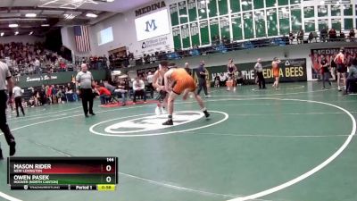 144 lbs Cons. Round 3 - Mason Rider, New Lexington vs Owen Pasek, Hoover (North Canton)