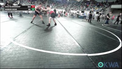 131 lbs Quarterfinal - Cole Blankenship, Mustang Bronco Wrestling Club vs Harbor Hicks, Sallisaw Takedown Club