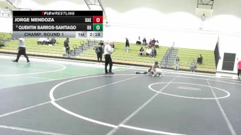 125 lbs Champ. Round 1 - Quentin Barros-Santiago, Rio Hondo vs Jorge Mendoza, Bakersfield College