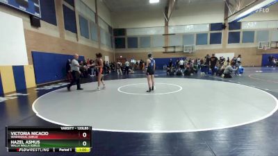 120lbs Cons. Round 5 - Victoria Nicacio, Washougal (Girls) vs Hazel Asmus, Walla Walla (Girls)