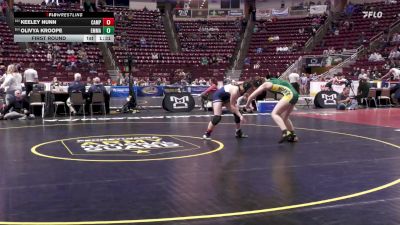 155 lbs First Round - Keeley Nunn, Camp Hill-G vs Olivya Kroope, Emmaus-G