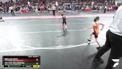 57 lbs Cons. Round 2 - Declan Leith, Sauk Prairie Wrestling Club vs Peyton Wilczewski, Oregon Youth Wrestling