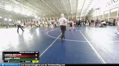 140 lbs Cons. Round 2 - Landon Sinclear, Uintah Wrestling vs Gabriell Garza, Arizona