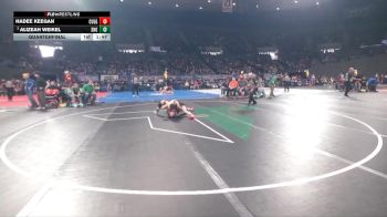 4A/3A/2A/1A Girls 115 Quarterfinal - Alizeah Weikel, Sweet Home Girls vs Hadee Keegan, Culver Girls