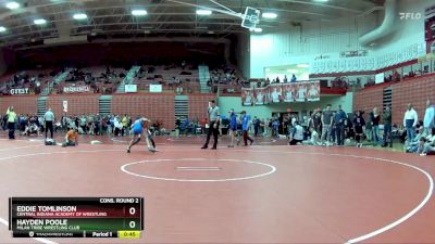 90 lbs Cons. Round 2 - Hayden Poole, Milan Tribe Wrestling Club vs Eddie Tomlinson, Central Indiana Academy Of Wrestling