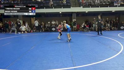 84 lbs Cons. Sub-quarters - Freyda Nelson, Pinnacle Wrestling Club vs Brody Peters, Sebolt Wrestling Academy