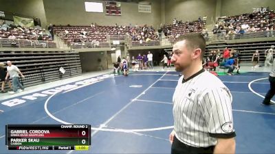 83 lbs Champ. Round 2 - Gabriel Cordova, Green River Grapplers vs Parker Skau, CARBON