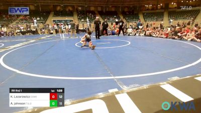 60 lbs Rr Rnd 1 - Konnor Lazarowicz, Coweta 12u vs Andrew Johnson, Tulsa Mafia Boys