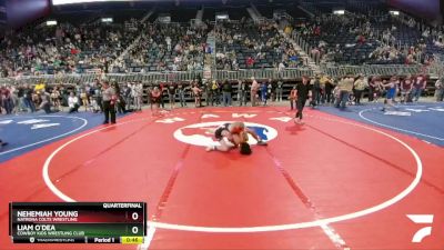 97 lbs Quarterfinal - Nehemiah Young, Natrona Colts Wrestling vs Liam O`Dea, Cowboy Kids Wrestling Club