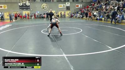 130 lbs Quarterfinal - Nathan McCabe Jr, South Anchorage High School vs Elias Walker, West Anchorage