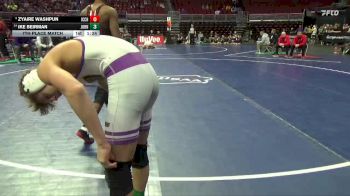 3A-132 lbs 7th Place Match - Ike Beirman, Johnston vs Zyaire Washpun, Iowa City, City High