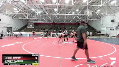 157 lbs Champ. Round 2 - Thomas Sarmiento, Sacramento City College vs Anthony Marquez, Santa Ana College