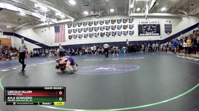 120 lbs Champ. Round 1 - Lincoln Ollom, Fremont Ross vs Kyle Scavuzzo, Medina Highland (B), OH