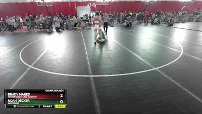 120 lbs Champ. Round 1 - Noah Decker, Wisconsin vs Brady Marks, Askren Wrestling Academy